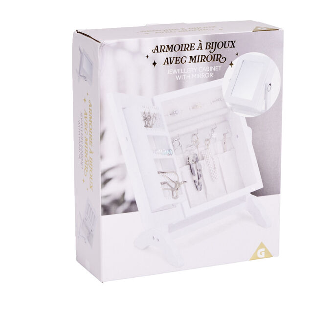 Rangement bijoux petite armoire sur pied avec miroir H29cm