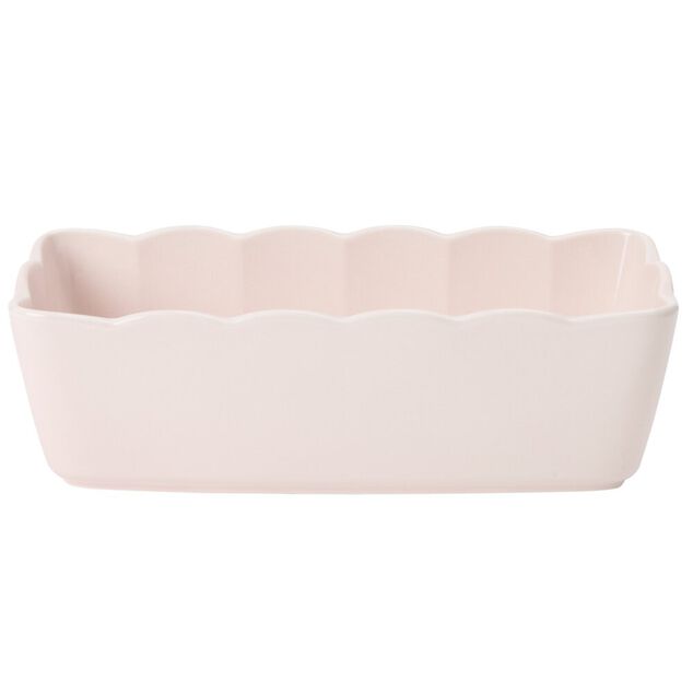 Moule &agrave; cake rectangulaire en c&eacute;ramique bord festonn&eacute; 28x13xH9cm (2 mod&egrave;les)