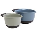 Bol &agrave; mixer gris et bleu x2