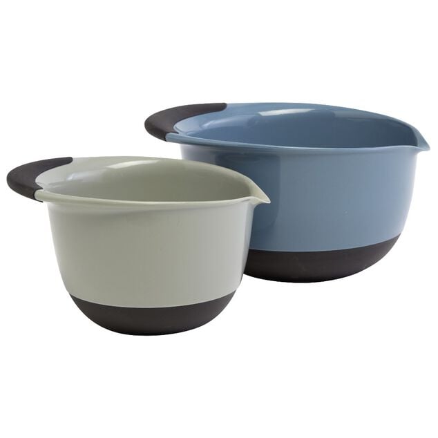 Bol &agrave; mixer gris et bleu x2