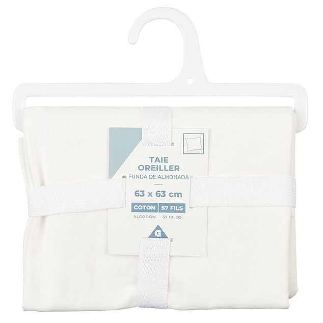 Taie d'oreiller sac en coton blanc 63x63 cm