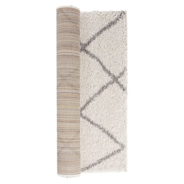 Tapis shaggy Marthe 100x150cm beige et gris