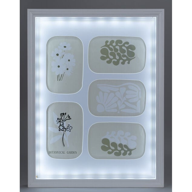 Cadre LED d&eacute;co 5 vues nature v&eacute;g&eacute;taux 33xH43cm (2 mod&egrave;les)