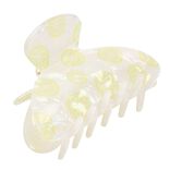 Pince cheveux &eacute;poxy motif citron blanc L13cm