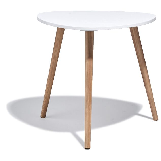 Bout de canapé table basse Joseph blanc pieds pin Ø48xH42 cm