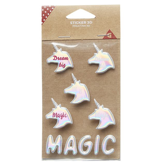 Stickers 3D licorne PVC