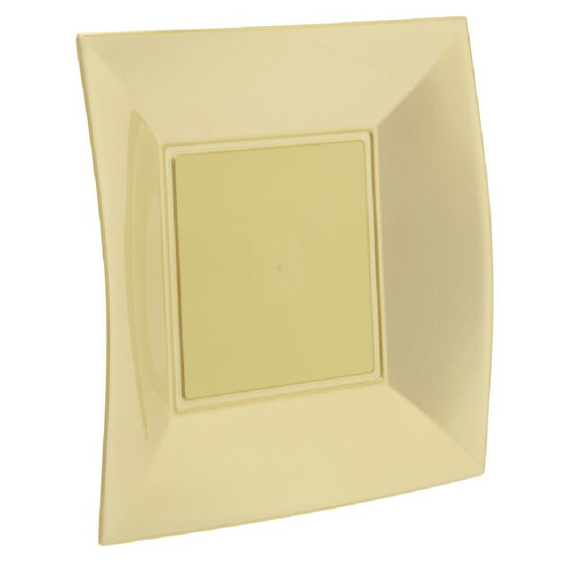 Lot de 6 assiettes &agrave; dessert r&eacute;utilisables dor&eacute;es