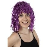 Perruque disco m&eacute;tallique brillant uni 20xH25cm (2 mod&egrave;les)