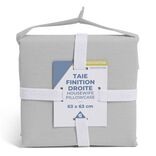 Taie d'oreiller 63x63cm polycoton finition droite gris