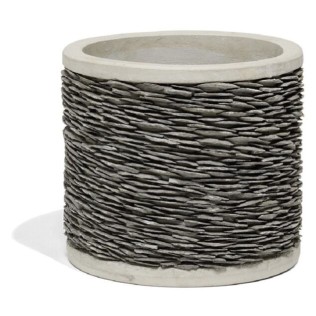 Pot ciment effet parement ardoise &Oslash;34cm