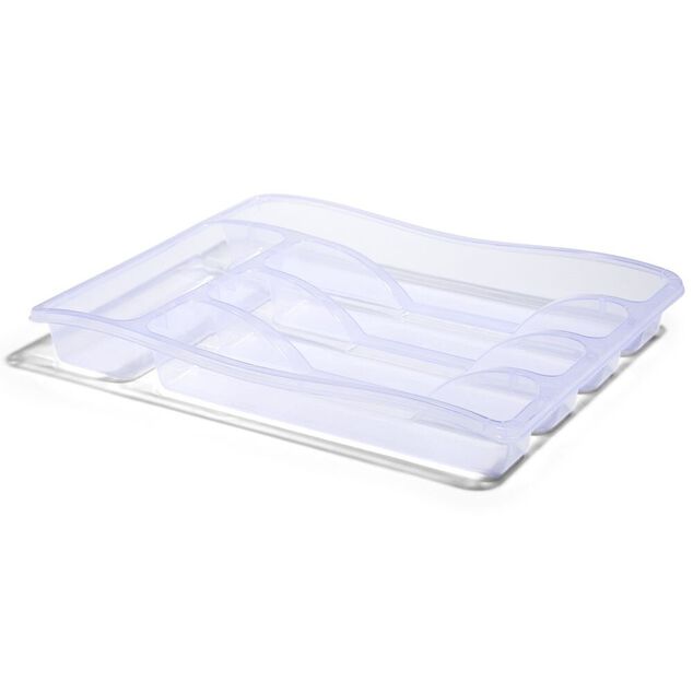 Range-couverts en plastique transparent - L.33xl.25,5xH.4cm