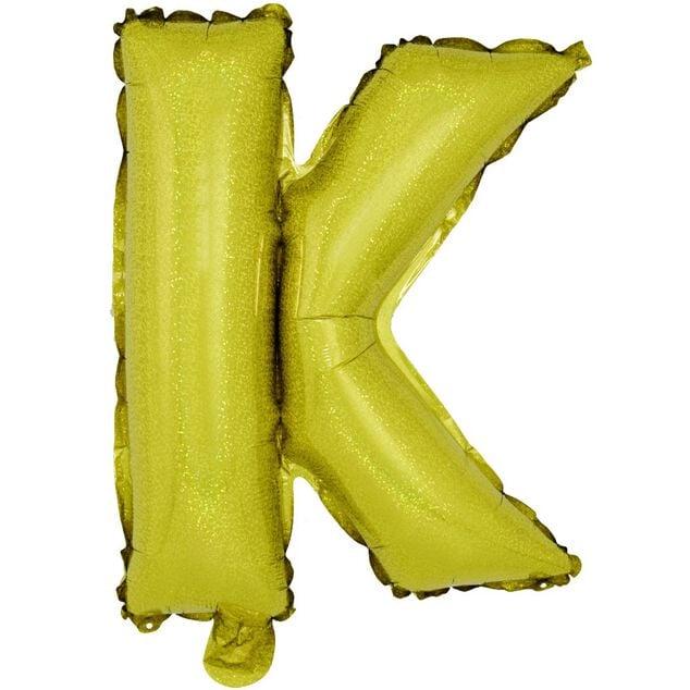Ballon forme lettre K aluminium (2 modèles doré ou argenté)