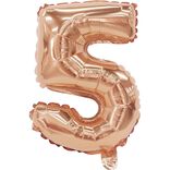 Ballon chiffre 5 rose gold H33cm