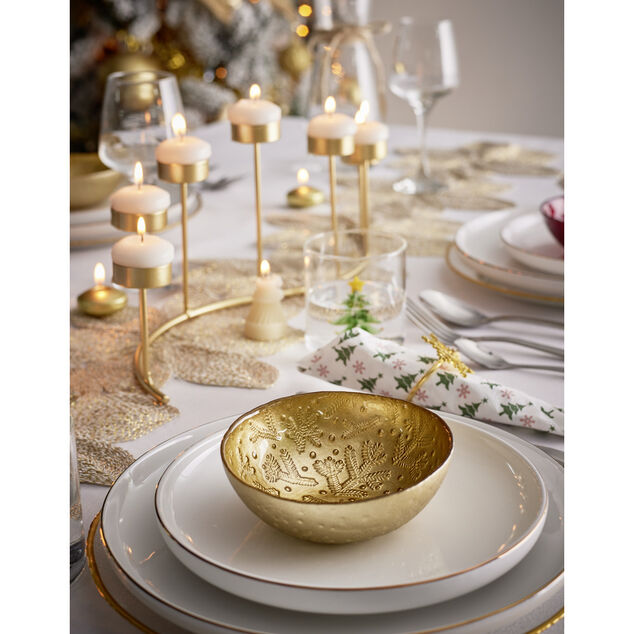 Coupelle en verre 200ml motif branches de sapin &Oslash;12xH4,5cm - 3 coloris