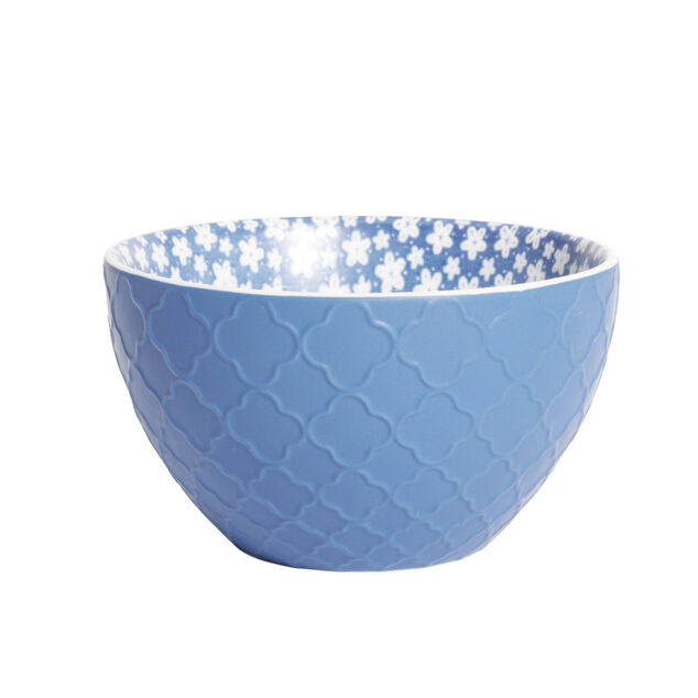 Coupelle porcelaine motif fleur bleue et blanche &Oslash;13xH7,2cm