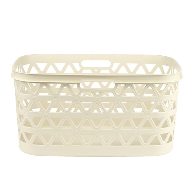 Pani&egrave;re &agrave; linge Oceanna plastique blanc 45L