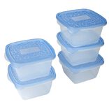 Bo&icirc;te alimentaire Take away 1.1 L transparente et bleue x5