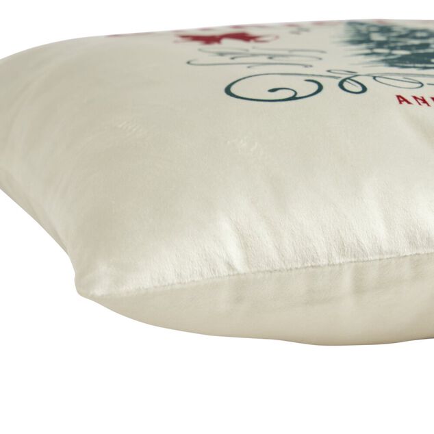 Coussin carr&eacute; imitation velours imprim&eacute; No&euml;l L45X45XH10 cm (4 mod&egrave;les)