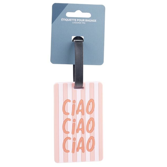 &Eacute;tiquette de bagage PVC 7x15cm (5 mod&egrave;les)