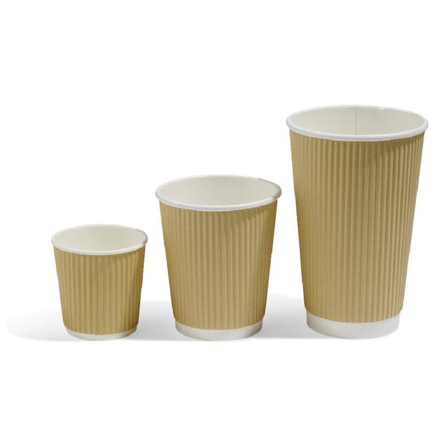 Gobelet cartonn&eacute; ext&eacute;rieur cannel&eacute; beige et blanc 10 cl x25