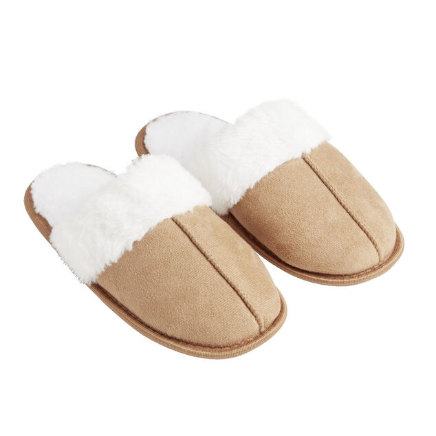 Chaussons mules femme marron fourrées T36/37