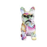 Bouledogue r&eacute;sine motif multicolore &agrave; poser H15cm - 2 mod&egrave;les