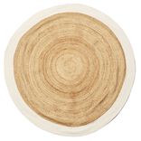 Tapis jute et coton &Oslash;180cm blanc
