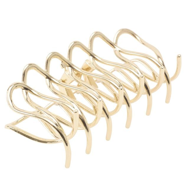 Pince cheveux spirale grand mod&egrave;le m&eacute;tal dor&eacute; L13cm