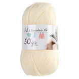 Pelote de fil &agrave; tricoter en acrylique &eacute;cru x10