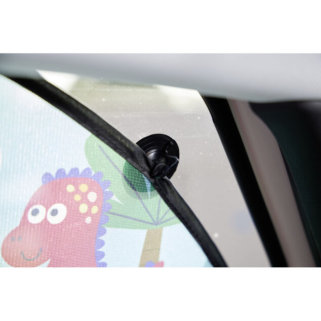 Pare-soleil voiture enfant x2 lat&eacute;ral &agrave; ventouses 38x65cm
