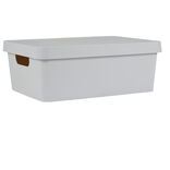 Bo&icirc;te de rangement avec couvercle beige 11 L