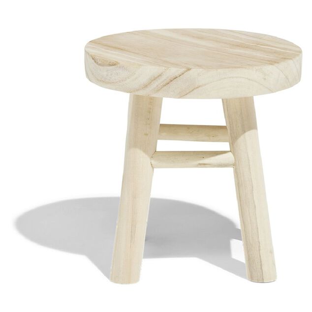 Tabouret Natura petit mod&egrave;le bois beige &Oslash;30xH30cm
