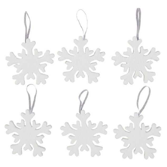 Suspension de No&euml;l en polystyr&egrave;ne blanc x6