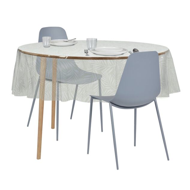 Nappe cristal carr&eacute;e transparente motif palmier 150x150cm