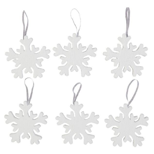 Suspension de Noël en polystyrène blanc x6