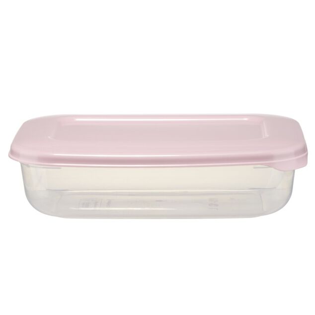 Bo&icirc;te alimentaire rectangulaire 1L plastique avec couvercle 13,5x20,5cm (3 mod&egrave;les)