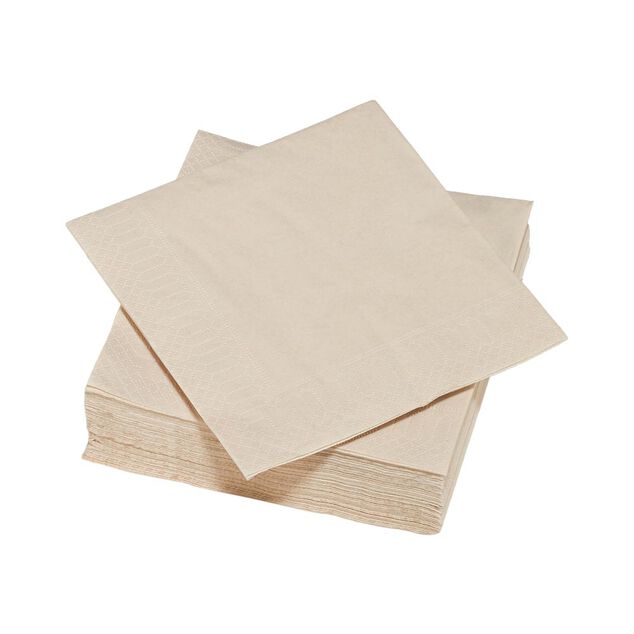 Serviette carr&eacute; unie blanc lin 2 plis en papier x50