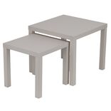 Table basse x2 carr&eacute;e en bois blanc Gabby 39x39xH38cm et 50x50xH43,5cm