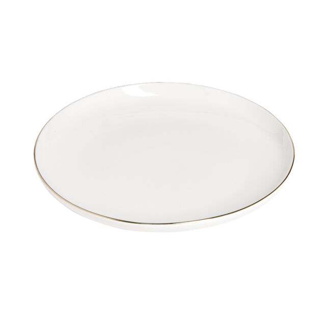 Assiette plate blanche bordure dor&eacute;e &Oslash;27cm