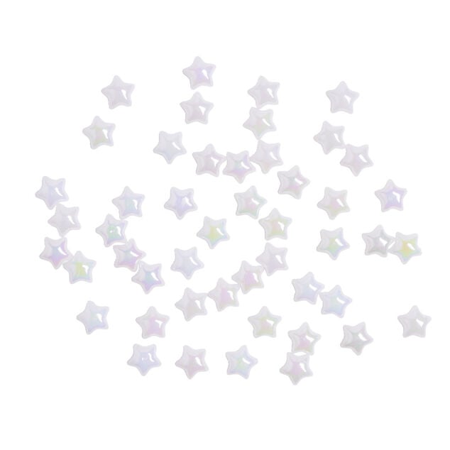 D&eacute;coration de table de No&euml;l en forme d'&eacute;toile blanc nacr&eacute; 48 pi&egrave;ces