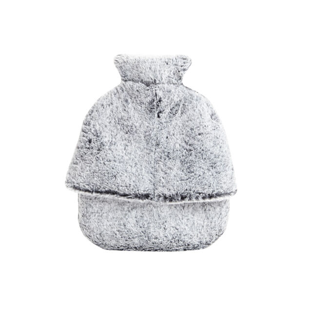 Bouillotte pour pieds 1,8L housse fausse fourrure grise