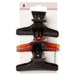 Pince &agrave; cheveux noir marron L.8 cm x3