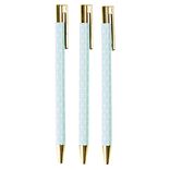 Stylo bille x 3 de couleur bleue et or