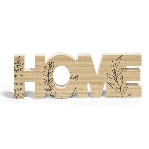 D&eacute;coration mot HOME en bois L49xH14cm