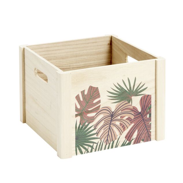 Bo&icirc;te de rangement ouvert en bois 25x18xH25cm (2 mod&egrave;les)