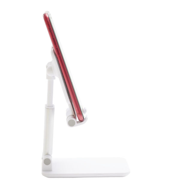 Support t&eacute;l&eacute;phone multiposition blanc 6,5x2,7xH11cm