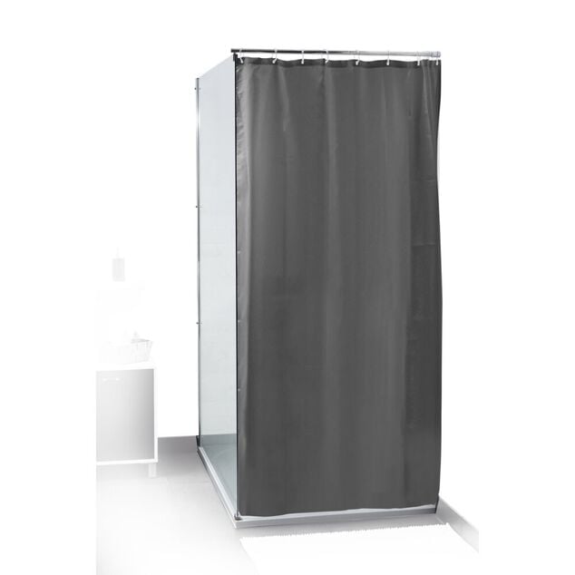Rideau de douche en plastique avec 12 anneaux 180x200cm (4 mod&egrave;les)