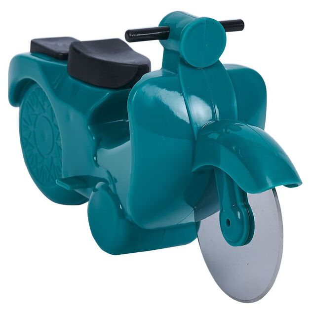 Roulette &agrave; pizza forme scooter rouge ou bleu