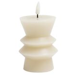 Bougie LED sculptée blanche Ø7,5xH10cm