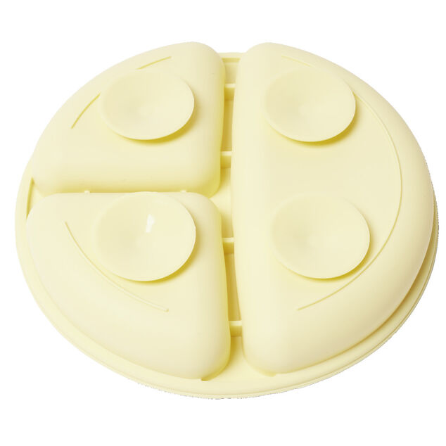 Assiette enfant compartimentée en silicone avec ventouse Ø20xH3,5cm (2 modèles)